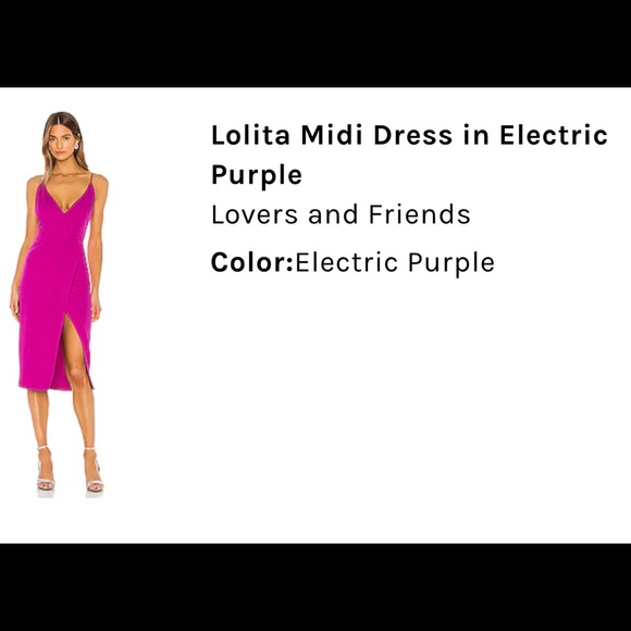 Fuschia/ Electric Purple midi dress by LOVERS + FRIENDS on Revolve - Picture 3 of 5